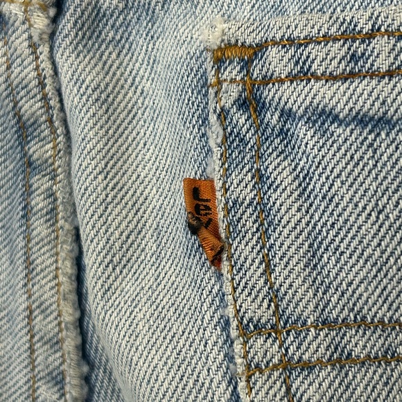 Levi's 505 Men's Orange Tab Jeans 90s Vintage Light Wash Distressed 33x32 - Picture 3 of 12